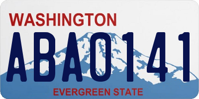 WA license plate ABA0141