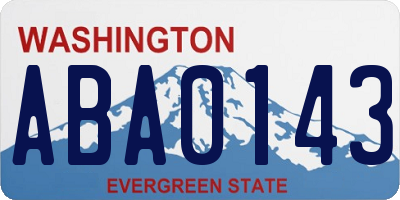 WA license plate ABA0143