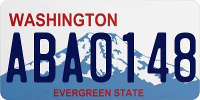 WA license plate ABA0148