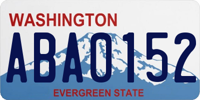 WA license plate ABA0152