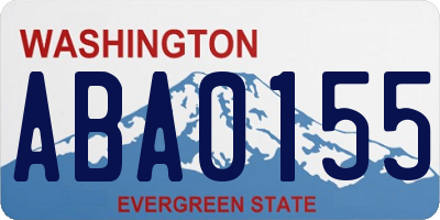 WA license plate ABA0155