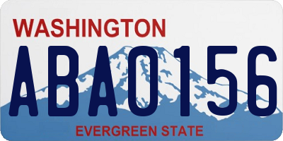 WA license plate ABA0156