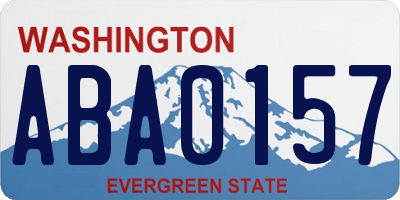 WA license plate ABA0157