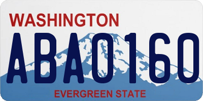 WA license plate ABA0160