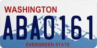 WA license plate ABA0161