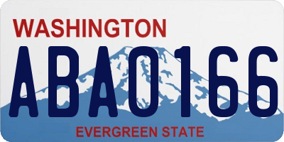 WA license plate ABA0166