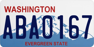 WA license plate ABA0167