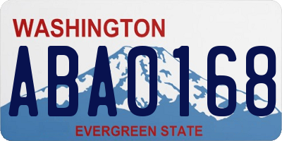 WA license plate ABA0168