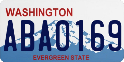 WA license plate ABA0169