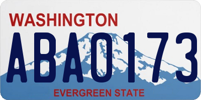 WA license plate ABA0173