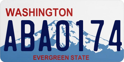 WA license plate ABA0174