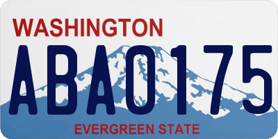 WA license plate ABA0175