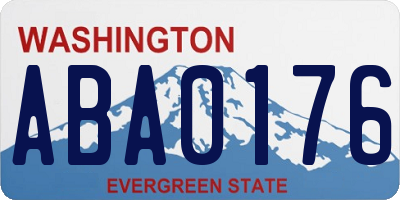 WA license plate ABA0176