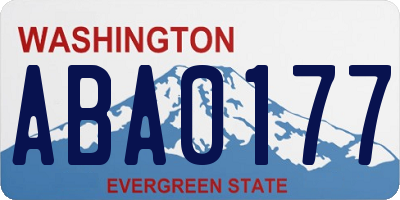 WA license plate ABA0177