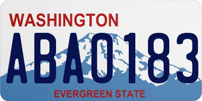 WA license plate ABA0183