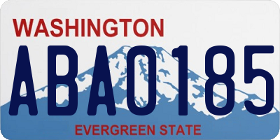 WA license plate ABA0185