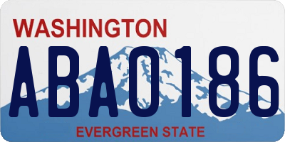 WA license plate ABA0186