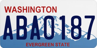 WA license plate ABA0187