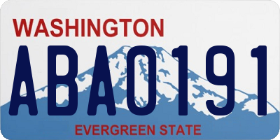 WA license plate ABA0191