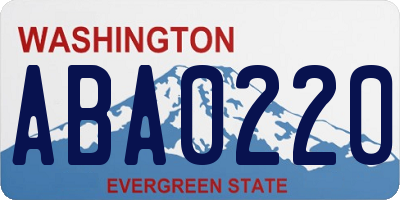 WA license plate ABA0220