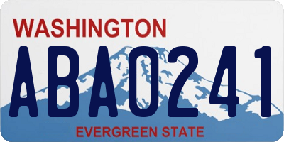 WA license plate ABA0241
