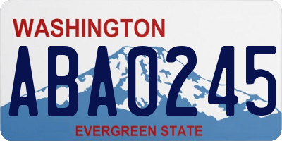 WA license plate ABA0245