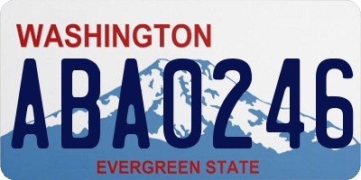 WA license plate ABA0246