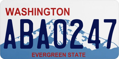 WA license plate ABA0247