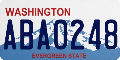 WA license plate ABA0248