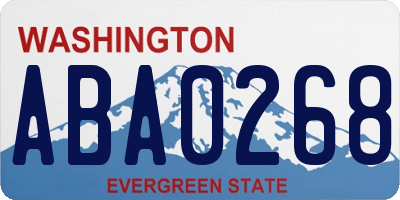 WA license plate ABA0268