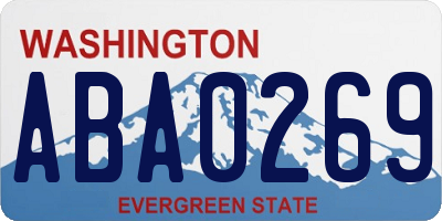 WA license plate ABA0269