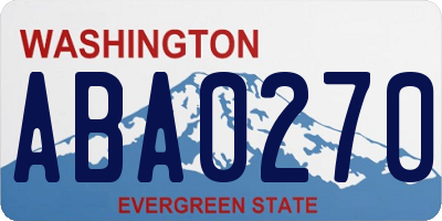 WA license plate ABA0270