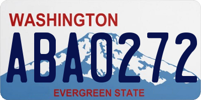WA license plate ABA0272
