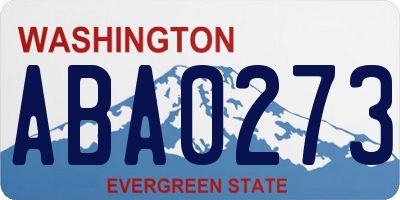 WA license plate ABA0273