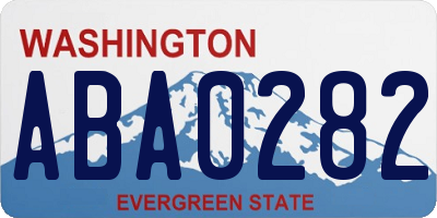 WA license plate ABA0282