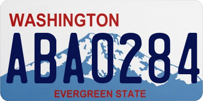 WA license plate ABA0284