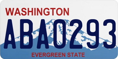 WA license plate ABA0293