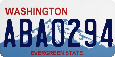 WA license plate ABA0294