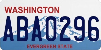 WA license plate ABA0296