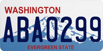 WA license plate ABA0299