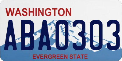 WA license plate ABA0303