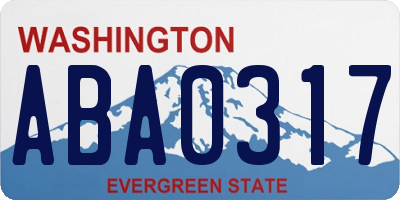 WA license plate ABA0317