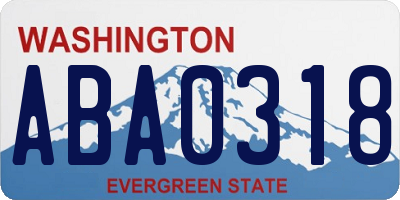 WA license plate ABA0318