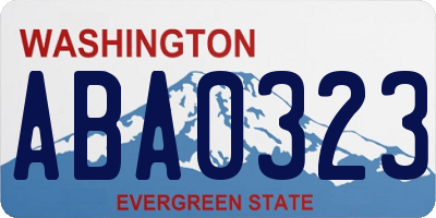WA license plate ABA0323