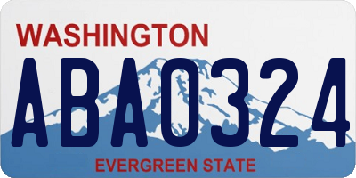 WA license plate ABA0324