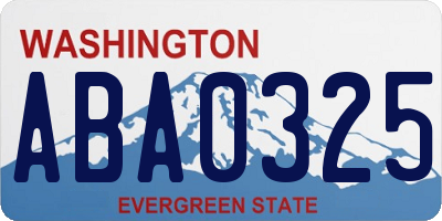 WA license plate ABA0325