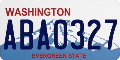 WA license plate ABA0327