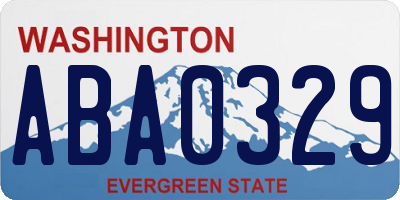 WA license plate ABA0329