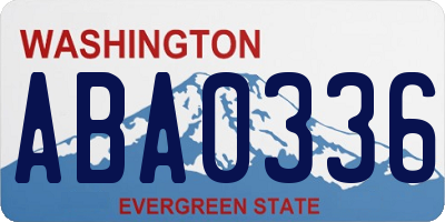WA license plate ABA0336