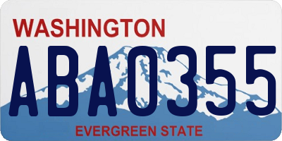 WA license plate ABA0355